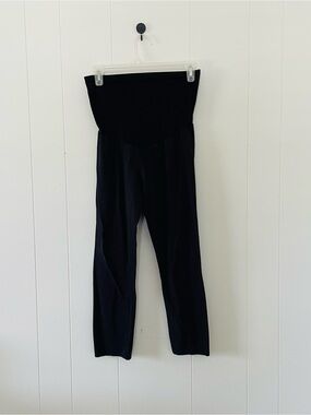 Expressions Black Fold-Over Waist Leggings
